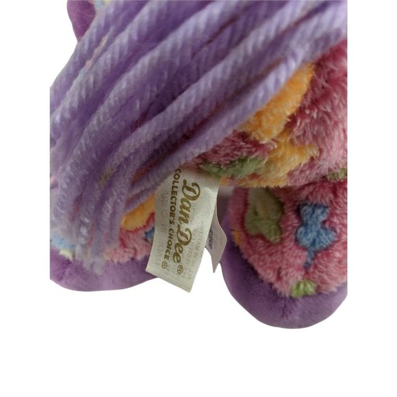Dan Dee 13" Precious Plush Rainbow Colored Floral Horse Pony w/Yarn Mane/Tail - Picture 8 of 8